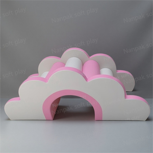 Pastel White Pink Soft <strong>Play</strong> Set, Safe Foam Gym Climber Indoor <strong>Outdoor</strong> Kids <strong>Play</strong> <strong>Equipment</strong> for Birthday Party Event Rental - Product Image 3