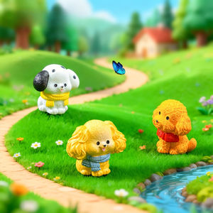 Miniatura de Paisaje, Cachorro de Peluche, Simulación de <span class=keywords><strong>Animal</strong></span>, Artesanía de Resina, Decoraciones DIY, Mini Adornos para Coche y Escritorio - Product Image 3