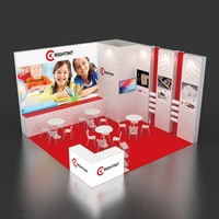 Stand d'exposition modulaire pliable en tissu tendu en aluminium moderne de 20 x 20 pieds, assemblage facile, divers designs