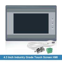 Huaqingjun Pantalla Táctil LCD TFT de 4.3 Pulgadas, Ethernet LAN RS485 232, Comunicación DC10-30V Modbus RTU TCP HMI para PLC