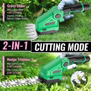 Cortasetos Inalámbrico 2 en 1 de 12 V para Jardín, con Batería y 2 Modos de Corte, CHT-12B, Herramientas de Jardinería - Product Image 2