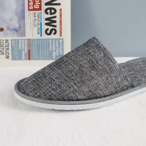Ury Chaussons d'<span class=keywords><strong>hôtel</strong></span> légers avec tissu en lin Qualité et <span class=keywords><strong>confort</strong></span> directs d'usine - Product Image 2