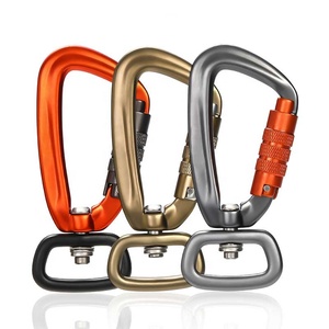 Self Swivel Rock Climbing Carabiner Aviation Aluminum Dog Leash Carabiners Auto Locking 4KN Swivel Snap Hook