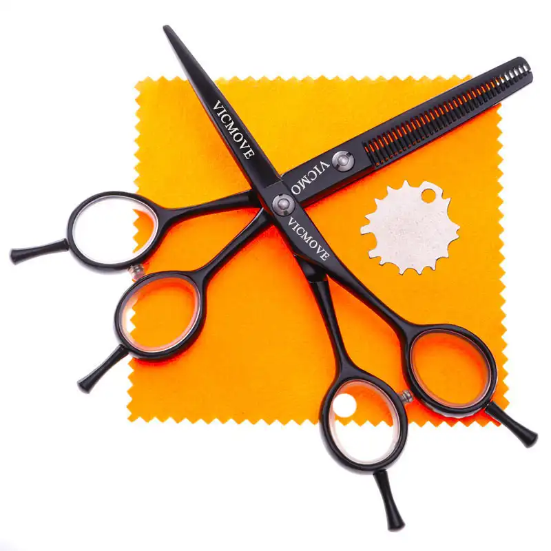 VICMOVE 5.5"/6" Hair Scissors Professional Hairdressing Scissors Set Cutting+Thinning Salon Barber Shears Silver and Black