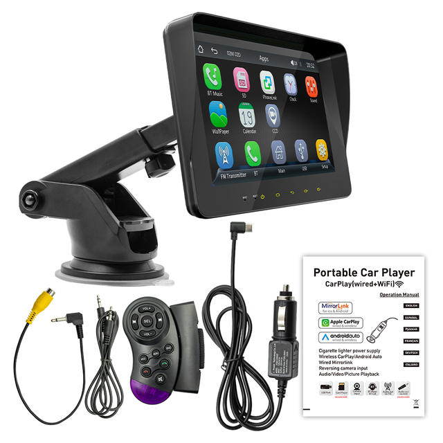 7 Inch Carplay Screen Touchscreen Portable Carplay Android Auto Autolink Wireless Car Screen Stereo Carmonitor PND Mp5 Player