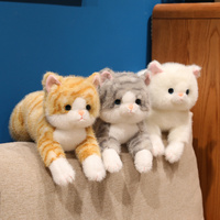 Jouets en peluche pour chat en position couchée 30/40/50CM, peluche orange et blanche moelleuse, animal en peluche réaliste Kawaii, cadeau pour enfants, décoration en peluche