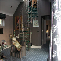 Escalier en colimaçon en verre sur mesure avec support central robuste pour villas modernes