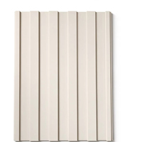 Panel Dinding WPC Putih Matte Beralur Tahan Air, Cladding Dinding Beralur untuk Interior, Latar Belakang TV, Dekorasi Rumah