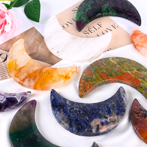 Venta al por Mayor de Piedras Curativas Naturales, Tallados de Luna en Cristal, Gemas de Cuarzo Sueltas, Cristal de Luna Creciente para Decoración - Product Image 3