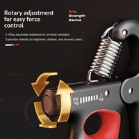 Agarrador de Resistencia Ajustable de 5-100 KG con Contador para Fortalecer Músculos de Muñeca, Brazo y Dedos