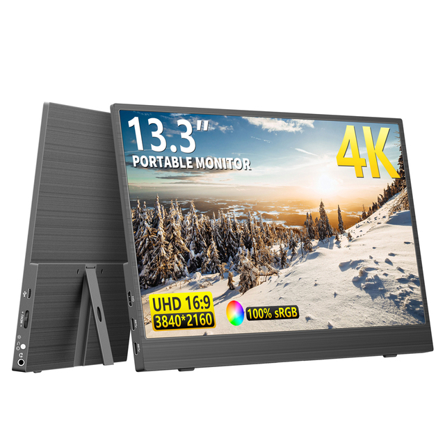 13.3" Design LCD 100% sRGB Portable Mini Monitors For Gaming Display 4K Extender Screen