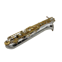 Eastern Music Pro Brass Baritone Saxophone - Silver Plated Body and Keys