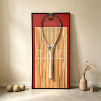 Cadre de présentation mural pour squash sans éclairage, pour objets de collection sportifs, décoration murale artistique pour les fans de squash, effet d'ombre