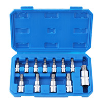 Jeu de douilles Torx 12 pièces comprenant des embouts Torx T30, T40 et T50, des douilles à entraînement 3/8 pouces et un tournevis, kit d'outils de réparation automobile