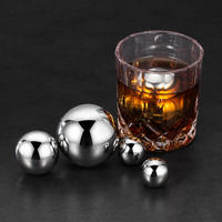 Boules de glace réutilisables en acier inoxydable de qualité alimentaire pour whisky et bière – Glaçons sphériques pour refroidir les boissons