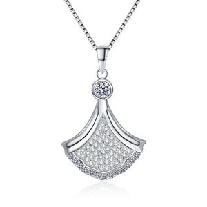 2025 nuevo producto plata pura mujer Moissanite clavícula cadena mujer falda colgante collar Regalo de Cumpleaños joyería - Product Image 1