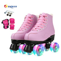 Nouvel Arrivage : Ensemble de Chaussures à Roulettes Lumineuses avec Genouillères pour Femmes, Adultes et Filles