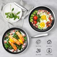 Set Wajan Anti Lengket Triply 18/10 Stainless Steel untuk Dapur, Kompor Induksi Hybrid Stainless Steel, Set Wajan Masak Sarang Lebah