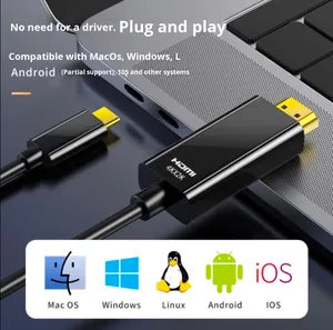 Câble USB Type C vers HDTV de 1,8 m, 4K 30Hz, certifié HDCP 2.2, pour ordinateur portable, téléphone, <span class=keywords><strong>iPhone</strong></span> 15-17 vers <span class=keywords><strong>TV</strong></span>, moniteur, streaming et présentation - Product Image 3