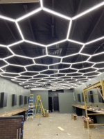 Kit d'éclairage LED hexagonal pour garage, 6000K, coloré, ambiance lumineuse, en forme de nid d'abeille, connectable, pour atelier, entretien automobile, salle de lavage