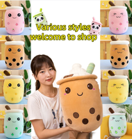 Ruunjoy peluche Boba tasse à thé jouet Panda bulle thé oreiller mignon fruits boisson en peluche peluche doux pomme fraise lait thé