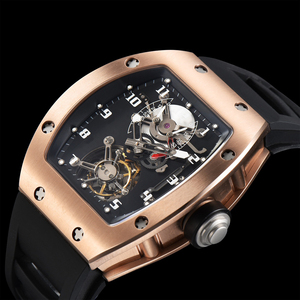 Montre de luxe classique pour homme avec tourbillon, mécanique à remontage manuel, affichage double réserve de marche, étanche, montre de sport - Product Image 3