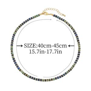 Collar de joyería de lapislázuli turquesa africano hecho a mano cuentas de piedra natural gargantilla forma de sol collar con colgante de acero inoxidable - Product Image 6