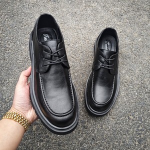 Zapatos de Vestir de Cuero con Punta Redonda para Hombre 2026, de Piel de Vacuno Dividida, con Cordones, Negros, Formales, Planos, Casuales de Negocios, para Uso Diario - Product Image 2