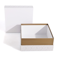 Fabrication d'impression numérique OEM Emballage en papier supérieur fait à la main avec couvercle blanc et boîte de base avec logo