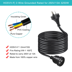 KUNCAN 250v SAA <b>3Pin</b> <b>Plug</b> Cord Wholesale Indoor Power Cords Male to Female Extension Cords - Product Image 3