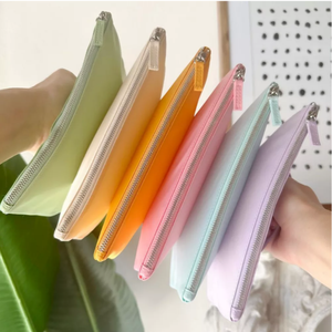 8.5 pouces Nylon extensible Portable sac de maquillage de voyage pour les femmes doux soins de la peau pochette à fermeture éclair brosses étanches grand cosmétique - Product Image 4