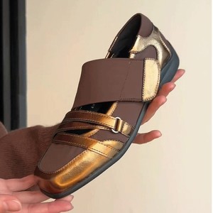 Double Strap Square Toe Ballet Flats Patent Leather Slip-On Flat <b>Shoes</b> Solid Color Women's All Seasons Fashion Footwear - Product Image 3