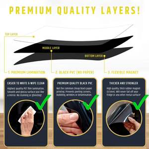 Planificador de comidas <span class=keywords><strong>semanal</strong></span> de borrado en seco magnético, <span class=keywords><strong>pizarra</strong></span>, lista de comestibles, Bloc de notas, nevera de cocina, tablero de menú, <span class=keywords><strong>pizarra</strong></span> blanca negra - Product Image 2