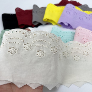 Hot Sale Custom Hollowing Out <strong>Embroidery</strong> Lace Cotton <strong>Material</strong> 10cm Wide Black <strong>Embroidery</strong> Ribbon Lace for Garment - Product Image 2