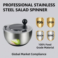 Roestvrijstalen Salade Spinner Fruit Groente Wasmachine En Droger Keuken Groentesalade Spinner