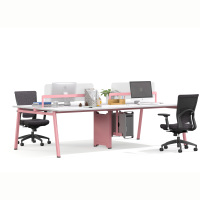 Bureau de travail moderne modulaire avec pieds en métal et design réglable en hauteur pour usage professionnel et informatique en bureau commercial