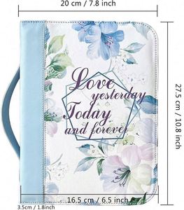 Échantillon gratuit : Sac de transport pour Bible en nylon PU, motif floral, étui de protection tendance pour la Bible - Product Image 4