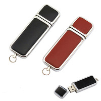 Flash Drive USB 3.0 Kulit PU 128GB Berkualitas Tinggi Baru dengan Enkripsi dan Garansi 1 Tahun