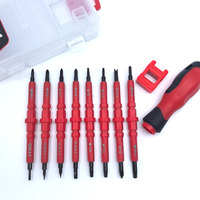 En stock – Kit de tournevis isolés pour électricien, 18 pièces, embouts interchangeables CrV, boîte à outils manuels pour réparation électrique