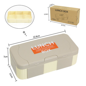 Loncheras Sencillas de Plástico con Compartimentos, Aptas para Calentar en un Horno de Microondas Loncheras con cierre a presión para la cafetería escolar. - Product Image 6