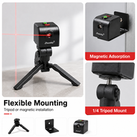Niveau laser à faisceau rouge ZhonNa Mini, magnétique, rechargeable par USB, instrument de nivellement optique, accessoire avec trépied et vis 1/4 pour outils