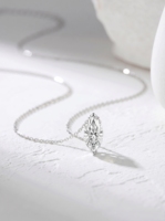 Collar Romántico Certificado de Plata de Ley 925 con Colgante de Moissanita y Zirconia en Forma de Corazón, Venta al por Mayor Directa de Fábrica, Ideal como Souvenir