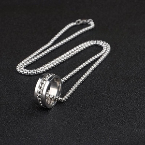 SSeeSY joyas mode punk sans ternissement chaîne en acier inoxydable bijoux fidget spinner anneau pendentif hommes collier pour hommes - Product Image 3