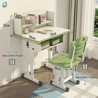 Ensemble de bureau et chaise d'école en plastique réglables en hauteur JingYi, style moderne, pour appartement, mobilier étudiant, vente en gros