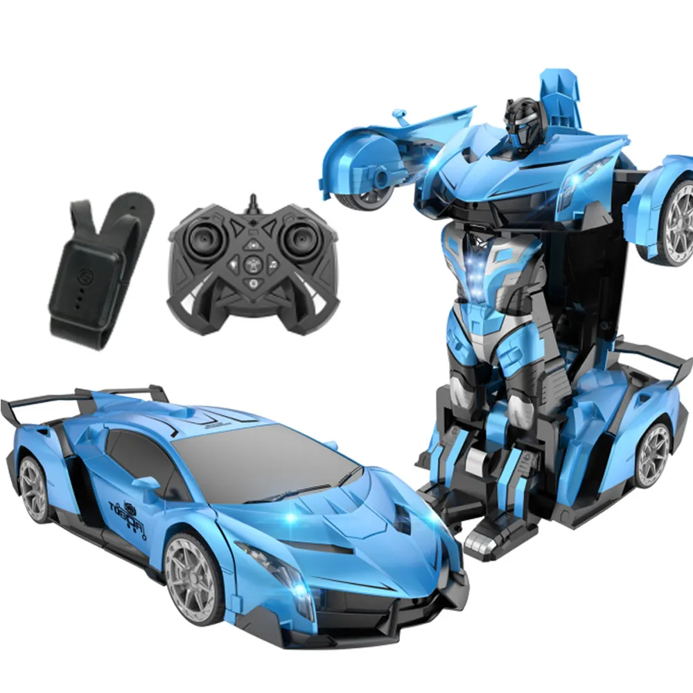 2.4 जी 1:10 पैमाने पर परिवर्तन आरसी रोबोट कार खिलौना डीफोर्मेशन रोबोट रिमोट कंट्रोल कार खिलौने