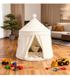 Carpa de Juego Infantil con Diseño de <span class=keywords><strong>Castillo</strong></span> de Princesa y Adornos de Pompones para Dormitorio y Jardín, Venta al Por Mayor - Product Image 6