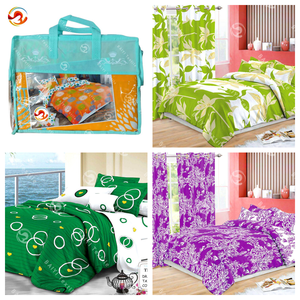 Polyester Bed Sheets Beautiful <strong>Duvet</strong> <strong>Cover</strong> with Curtain 6-piece Comforter Luxury <strong>Red</strong> Bedding Set Supplier - Product Image 2