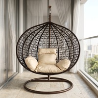 2026 Fauteuil à bascule suspendu moderne en acier inoxydable, design nid d'oiseau, forme œuf, avec accoudoirs, pour intérieur/extérieur