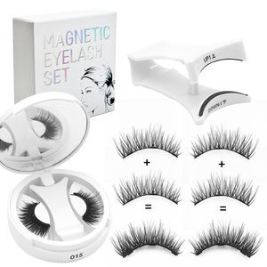 उच्च गुणवत्ता वाले थोक कस्टम 3 डी चुंबकीय झूठी पलकों टिकाऊ नरम प्राकृतिक लुक गोंद मुक्त आंखों के मेकअप झूठे आंखों सेट - Product Image 4