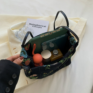 Sac fourre-tout classique 2025 <span class=keywords><strong>Omoi</strong></span> personnalisé en toile brodée de fleurs, pour femmes et jeunes filles, avec bandoulière et poignée, idéal pour le shopping - Product Image 4